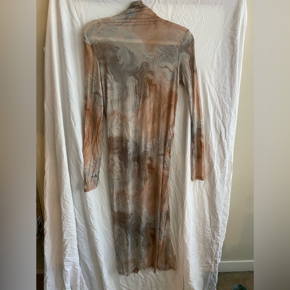 ZARA - delicate, marble sheer dress 90s inspired mock neck dress - Picture 4 of 4